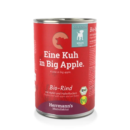 Zestaw 10x HERRMANN'S Selection Puppy Bio Rind - bio wołowina dla szczeniąt (400g)