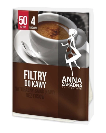 ANNA ZARADNA Filtry do kawy rozmiar 4. 1op.-50szt.