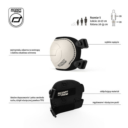 SCOOTANDRIDE Zestaw ochraniaczy dla dzieci S Ash