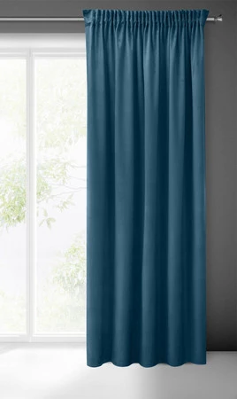 ZASŁONA GOTOWA SIBEL NA TAŚMIE 140 X 270 CM CIEMNONIEBIESKI