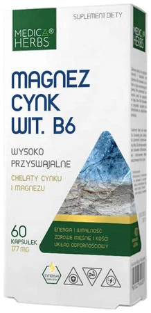 Medica Herbs Magnez + Cynk + Witamina B6 na wsparcie odporności  60 kaps.