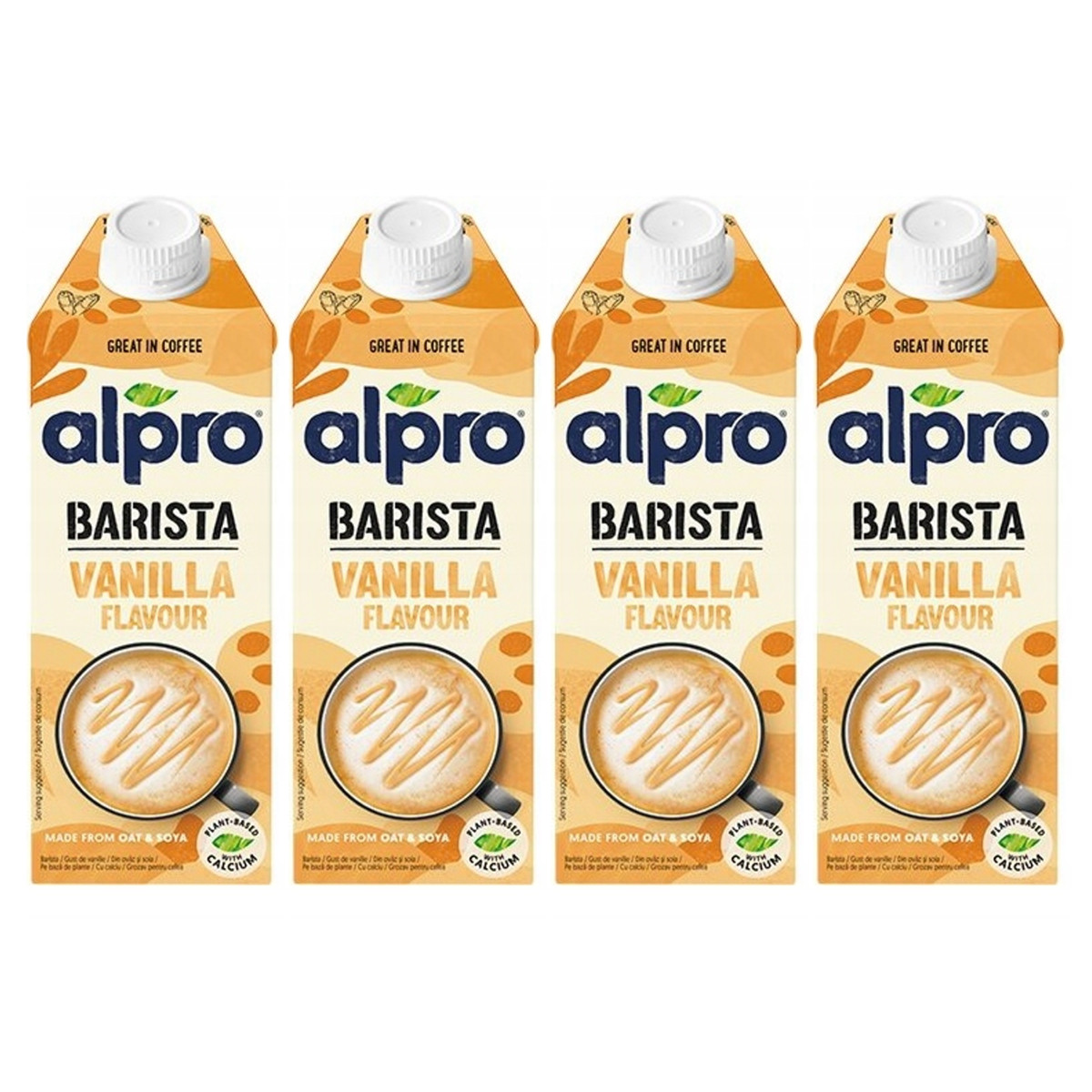 Zestaw 4x Alpro Napój Owsiano-Sojowy Barista Wanilia 750ml - Nabea.pl