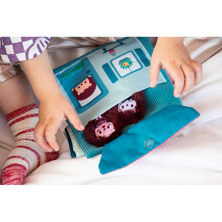 Lilliputiens Książeczka aktywizująca z mini pacynkami Emocje Jeżyk Leon 18m+