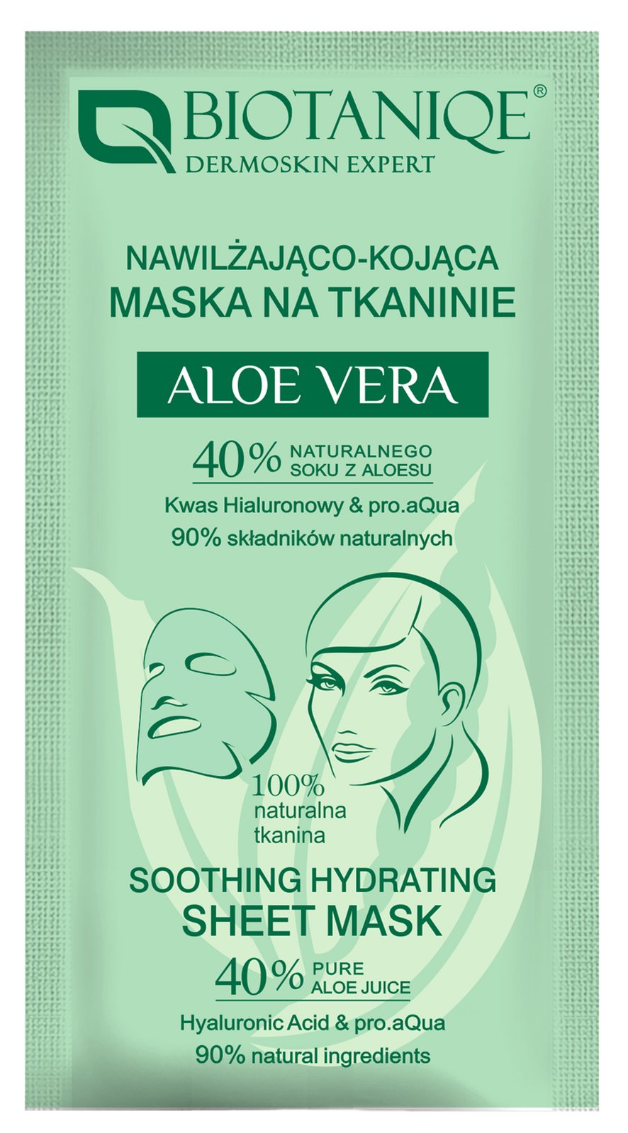 Biotaniqe, Aloe Vera, Nawilżająco-Kojąca Maska na Tkaninie, 15 ml - Nabea.pl