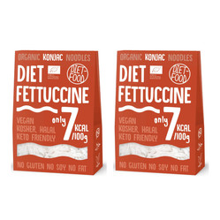 Zestaw: 2x DIET-FOOD Makaron Konfac Shirataki Fettuccine bezglutenowy Bio 385g (300g)