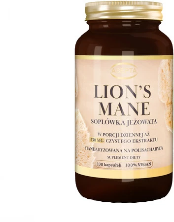 Asepta Lion's mane Soplówka jeżowata wsparcie mózgu i układu nerwowego 100 kaps.