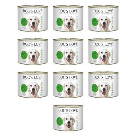 Zestaw 10x DOG'S LOVE WILD dziczyzna z marchewką, selerem, ziemniakami i śliwkami (200g)