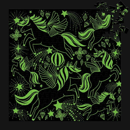 Mudpuppy Puzzle rodzinne świecące w ciemności Jednorożce 300 elementów 7+