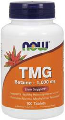 Now Foods TMG Trimetyloglicyna Betaina Bezwodna 1000mg na wsparcie wątroby 100 tabl.