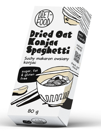 Diet-Food Suchy Makaron Owsiany Shirataki Konjac Spaghetti Bezglutenowy 80g
