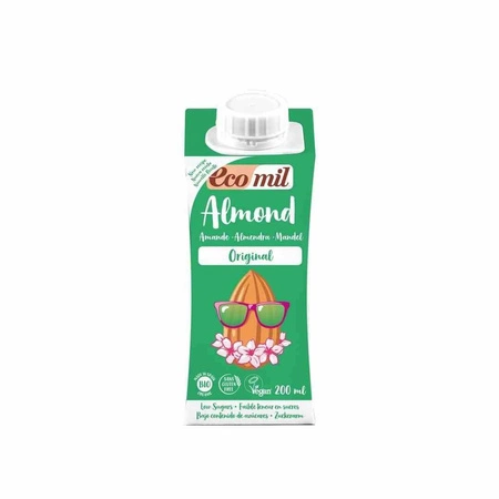 EcoMil − Napój migdałowy słodzony syropem z agawy bezgl. BIO − 200 ml