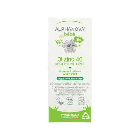 Alphanova Bebe Bio, Krem pod pieluszkę, Olizinc 40, 50 g