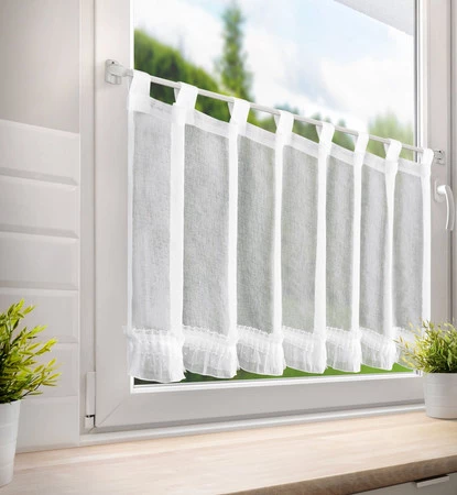 FIRANA GOTOWA MARY NA SZELKACH 60 X 150 CM BIAŁY