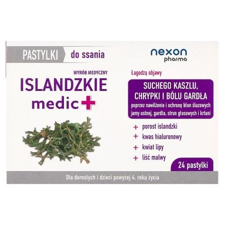 Nexon Islandzkie Medic + Pastylki Do Ssania 24 Pastyl.