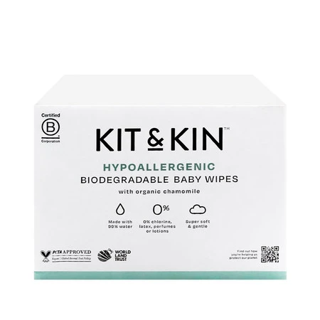 Kit & Kin, Chusteczki nawilżane dla dzieci, 60 szt.