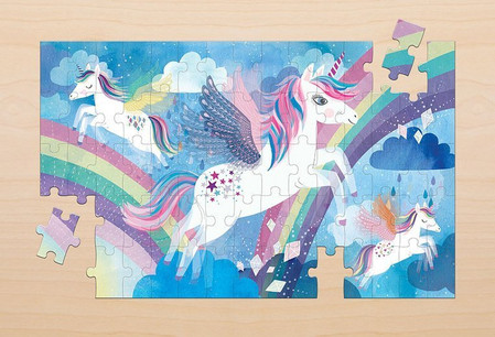 Mudpuppy Puzzle soczewkowe z ruchomym obrazkiem 3D Magiczne jednorożce 75 elementów 5+