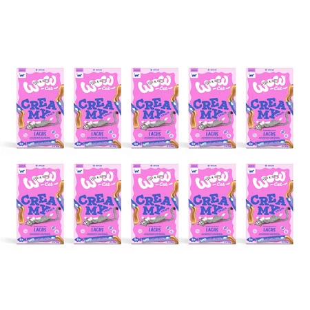 Zestaw 10x WOW CAT Creamy Snack Lachs - kremowa przekąska z łososiem (5x15g)