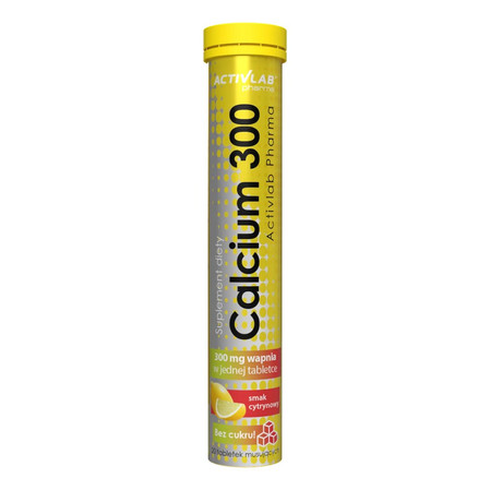ActivLab Pharma Calcium 300 - 20 tabl. musujących smak cytryna