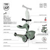 SCOOTANDRIDE Highwaykick 1 Lifestyle 2w1 Jeździk i hulajnoga z zamykanym schowkiem 1-5 lat Green Lines