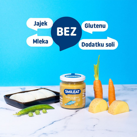 Smileat, Słoiczek z dorszem, BIO ziemniakami i BIO warzywami 6m+, 230g