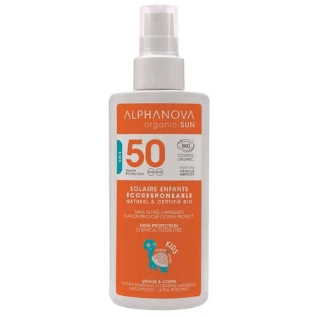 Alphanova Sun KIDS, Bio Spray Przeciwsłoneczny, filtr 50, 125g