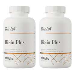 Zestaw 2x OSTROVIT Biotyna Plus 100 tabl.