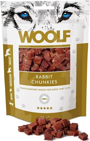 WOOLF Rabbit Chunkies Kosteczki z Królika - przysmak dla psa - 100g