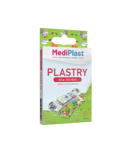 MediPlast − Plastry dla dzieci na otarcia i urazy − 16 szt.