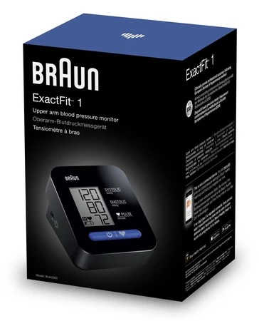 Braun ExactFit 1 BUA5000 EUV1AM Łatwy w obsłudze, precyzyjny ciśnieniomierz naramienny w wersji czarnej