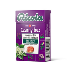 Ricola szwajcarskie cukierki ziołowe czarny bez, bez cukru  27,5 g