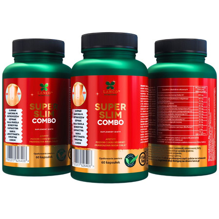Lanco Nutritions SUPER SLIM COMBO - Redukcja apetytu, wspomaganie odchudzania i regulacja poziomu glukozy - 60 kaps.