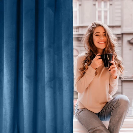 ZASŁONA GOTOWA D91 ROSA 140 X 250 CM GRANATOWY