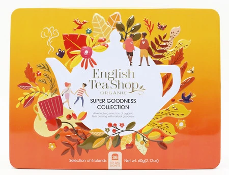 English Tea Shop Super Goodness Collection Kolekcja organicznych herbat w metalowej puszce 36 saszetek