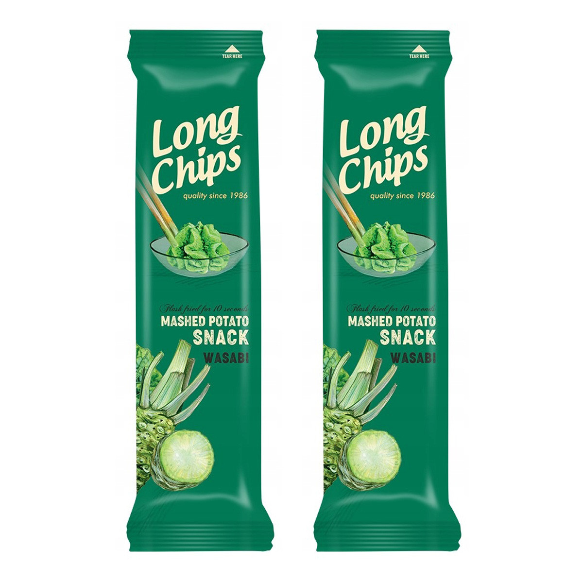 Zestaw 2x Long Chips − Chipsy ziemniaczane o smaku wasabi − 75 g - Nabea.pl