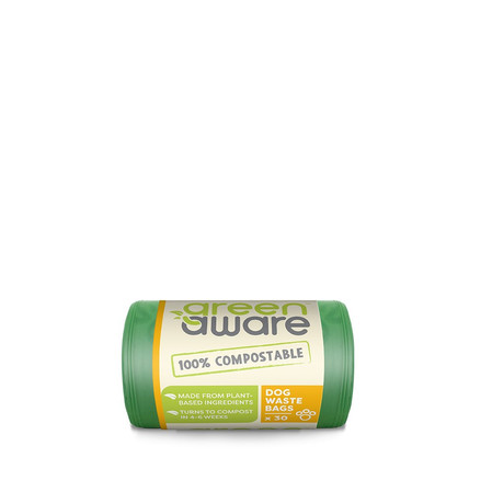 GreenAware, Kompostowalne woreczki na psie odchody, 30 szt.