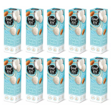 Zestaw 10x Kulki kokosowe bez cukru z migdałem 27 g