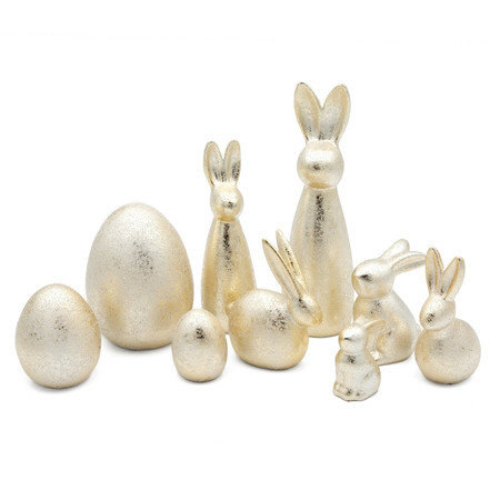 Ozdoba Wielkanocna, Figurka ceramiczna, kolor szampański, rozmiar 9 x 28 x 9 cm