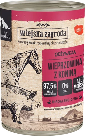 WIEJSKA ZAGRODA Wieprzowina z Koniną bez zbóż 400g