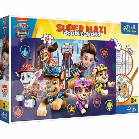 Puzzle dwustronne 24el SUPER MAXI 3w1 Nowe wyzwanie Psi Patrol PAW PATROL 41002 Trefl