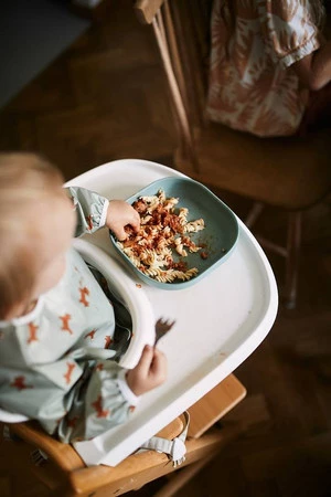 Beaba Komplet naczyń z silikonu z przyssawką eucalyptus