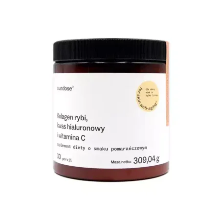 Sundose FOR SKIN ANTI-AGING Kolagen rybi, smak Pomarańczowy 309g