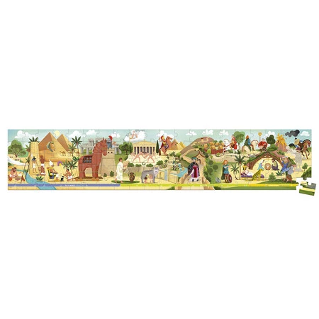 Janod Puzzle panoramiczne w walizce Antyk i mitologia 100 elementów 6+ Made in France