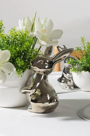 Ozdoba Wielkanocna, Misa ceramiczna, kolor biały, rozmiar 19 x 13 x 22 cm