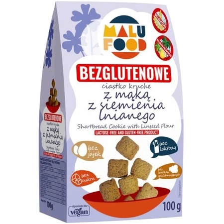 MALU FOOD Ciastka Kruche Lniane b/glutenu 100 g