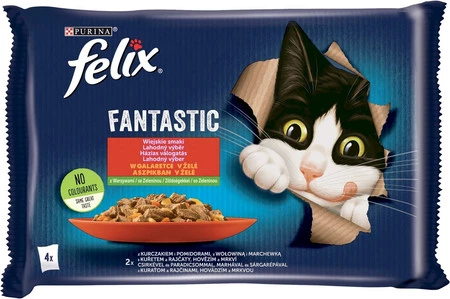 PURINA FELIX FANTASTIC Smaki Wiejskie z warzywami 4x85g