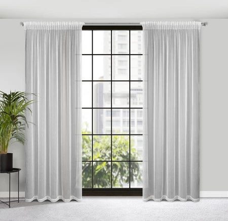 FIRANA GOTOWA NOELIA NA TAŚMIE 140 X 270 CM BIAŁY