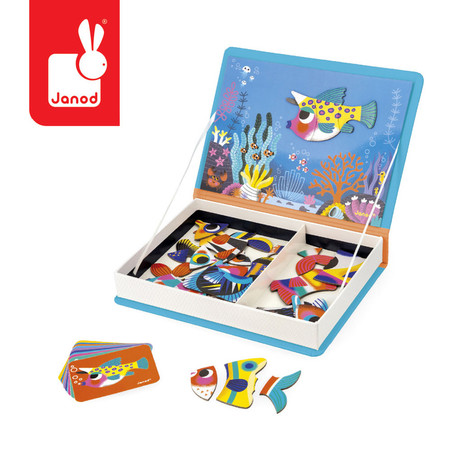 Janod Magnetyczna układanka Tropikalne ryby Magnetibook 3+