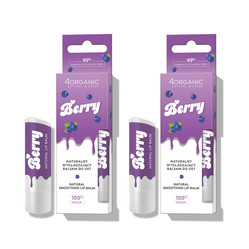 Zestaw: 2x 4Organic  Naturalny wygładzający balsam do ust Berry  5g
