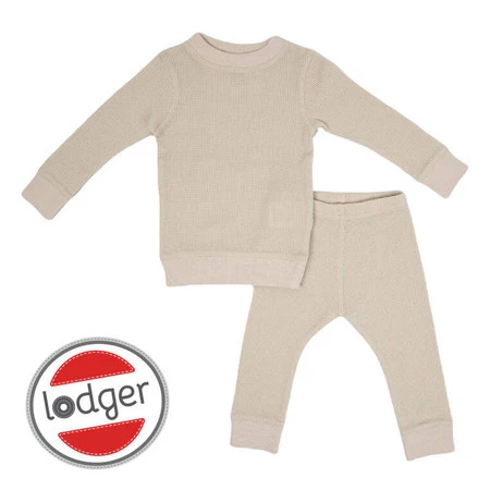 Lodger dwuczęściowa piżamka bawełniana beżowa Ciumbelle Ivory r. 92