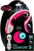 FLEXI NEW COMFORT Smycz taśmowa M / 5m czerwona